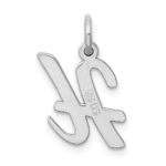 Sterling Silver Rhodium-plated Script Letter H Initial Charm - Image 3