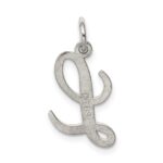 Sterling Silver Rhodium-plated Script Letter L Initial Charm - Image 3