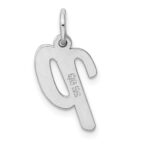 Sterling Silver Rhodium-plated Script Letter P Initial Charm - Image 3