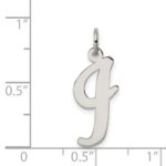 Sterling Silver Rhodium-plated Script Letter I Initial Charm - Image 3