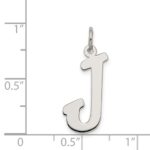 Sterling Silver Rhodium-plated Script Letter J Initial Charm - Image 4