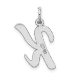 Sterling Silver Rhodium-plated Script Letter K Initial Charm - Image 3