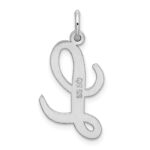 Sterling Silver Rhodium-plated Script Letter L Initial Charm - Image 3