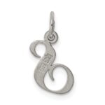 Sterling Silver Rhodium-plated Fancy Script Letter S Initial Charm - Image 4