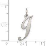 Sterling Silver Rhodium-plated Fancy Script Letter J Initial Charm - Image 4