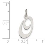 Sterling Silver Rhodium-plated Fancy Script Letter O Initial Charm - Image 3