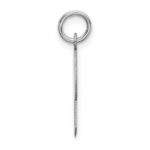 Sterling Silver Rhodium-plated Artisan Block Letter P Initial Charm - Image 2