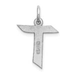 Sterling Silver Rhodium-plated Artisan Block Letter R Initial Charm - Image 3