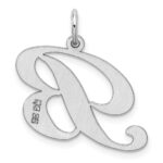 Sterling Silver Rhodium-plated Fancy Script Letter B Initial Charm - Image 3