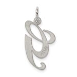 Sterling Silver Rhodium-plated Fancy Script Letter G Initial Charm - Image 3
