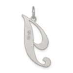 Sterling Silver Rhodium-plated Fancy Script Letter I Initial Charm - Image 3