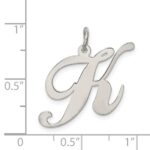 Sterling Silver Rhodium-plated Fancy Script Letter K Initial Charm - Image 4
