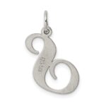 Sterling Silver Rhodium-plated Fancy Script Letter S Initial Charm - Image 3