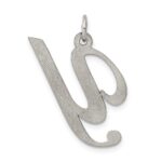Sterling Silver Rhodium-plated Fancy Script Letter Y Initial Charm - Image 3