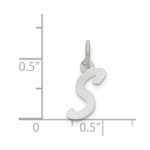 Sterling Silver Rhodium-plated Letter S Initial Charm - Image 3