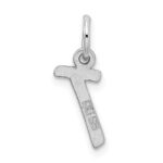 Sterling Silver Rhodium-plated Letter T Initial Charm - Image 3