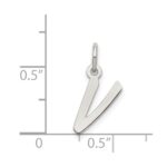 Sterling Silver Rhodium-plated Letter V Initial Charm - Image 4