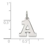 Sterling Silver Rhodium-plated Block Letter A Initial Charm - Image 4