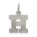 Sterling Silver Rhodium-plated Block Letter H Initial Charm - Image 4