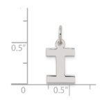 Sterling Silver Rhodium-plated Block Letter I Initial Charm - Image 4