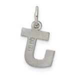 Sterling Silver Rhodium-plated Block Letter J Initial Charm - Image 4