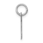 Sterling Silver Rhodium-plated Block Letter M Initial Charm - Image 2