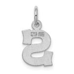 Sterling Silver Rhodium-plated Block Letter S Initial Charm - Image 4