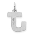 Sterling Silver Rhodium-plated Block Letter J Initial Charm - Image 3