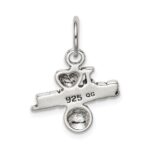 Sterling Silver Antique I (heart) Softball Charm - Image 4