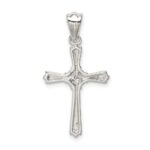 Sterling Silver Rhodium-plated CZ Cross Pendant - Image 4