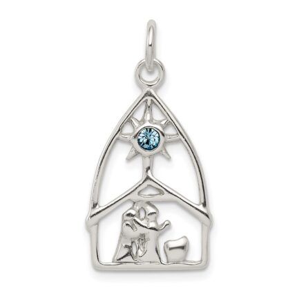 Sterling Silver & Stellux Crystal Nativity Charm