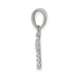 Sterling Silver Rhodium-plated CZ Cross Pendant - Image 2