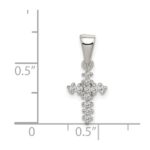 Sterling Silver Rhodium-plated CZ Cross Pendant - Image 3