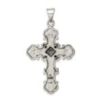 Sterling Silver Antiqued Marcasite Cross Pendant - Image 4