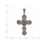 Sterling Silver Antiqued Marcasite Cross Pendant - Image 3