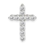 Sterling Silver Rhodium-plated CZ Cross Pendant