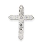 Sterling Silver Rhodium-plated CZ Cross Pendant - Image 4