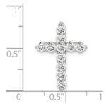 Sterling Silver Rhodium-plated CZ Cross Pendant - Image 3