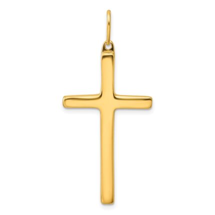 Sterling Silver Gold-tone Polished Cross Pendant
