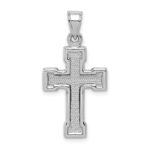 Sterling Silver Rhodium-plated Hollow Latin Crucifix Pendant - Image 3