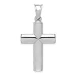 Sterling Silver Rhodium-plated Diamond -Cut Cross Pendant - Image 3