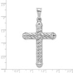 Sterling Silver Rhodium-plated Hollow Cross Pendant - Image 3