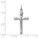 Sterling Silver Platinum-plated INRI Crucifix Pendant - Image 4