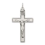 Sterling Silver Antiqued INRI Crucifix Pendant