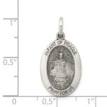Sterling Silver Antiqued Infant of Prague Medal - Image 3