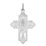 Sterling Silver Platinum-plated Miraculous Medal Cross Pendant - Image 4