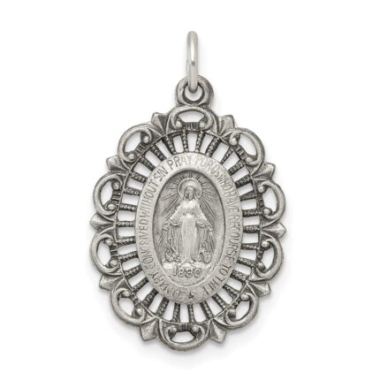Sterling Silver Antiqued Miraculous Medal