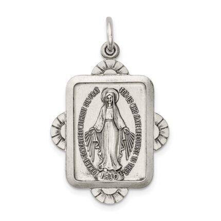 Sterling Silver Antiqued Miraculous Medal