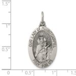 Sterling Silver Antiqued Our Lady of Mount Carmel Medal - Image 3