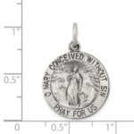 Sterling Silver Antiqued Blessed Mother Medal - Image 4